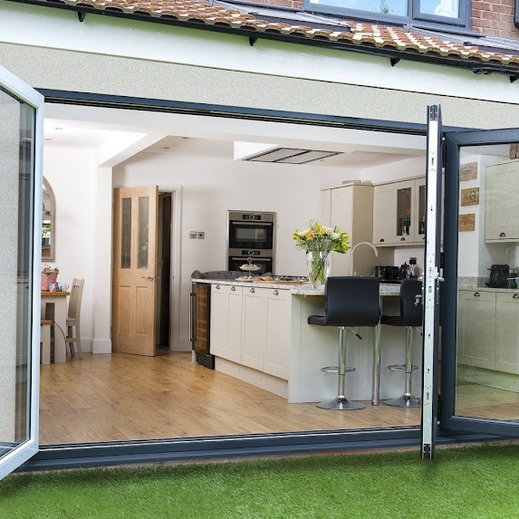 black bifold doors