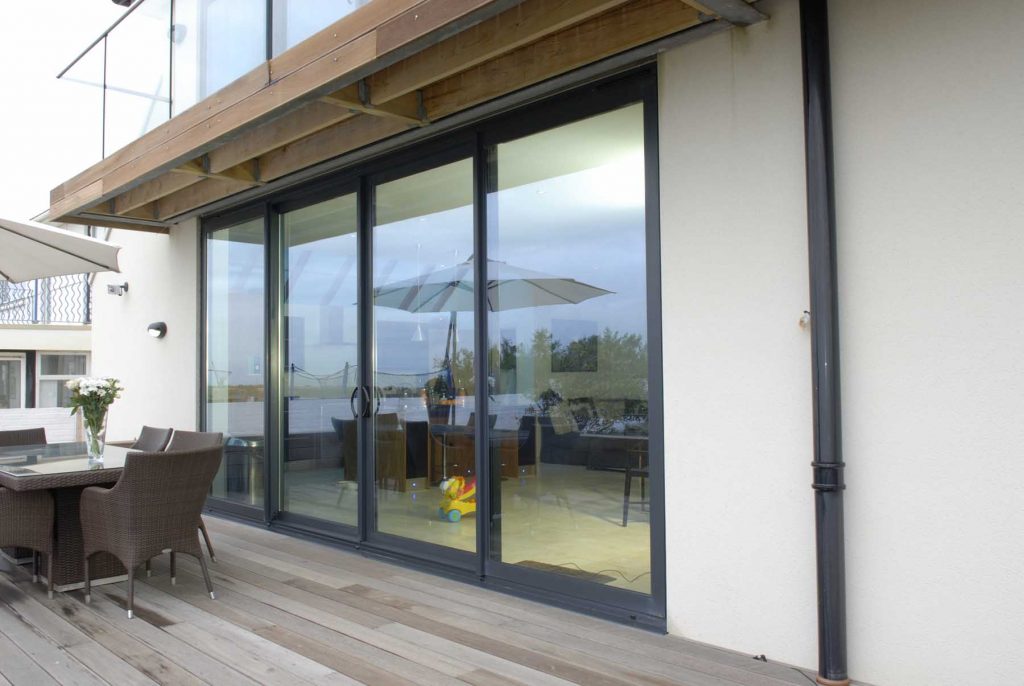 black sliding patio doors