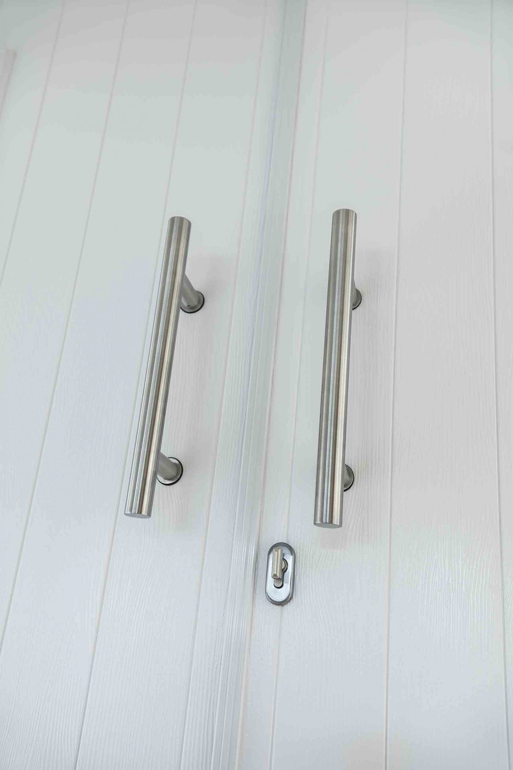 close up front door handles