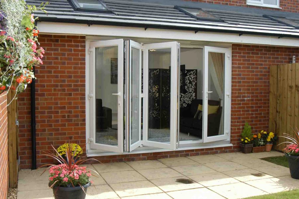 white bifold door